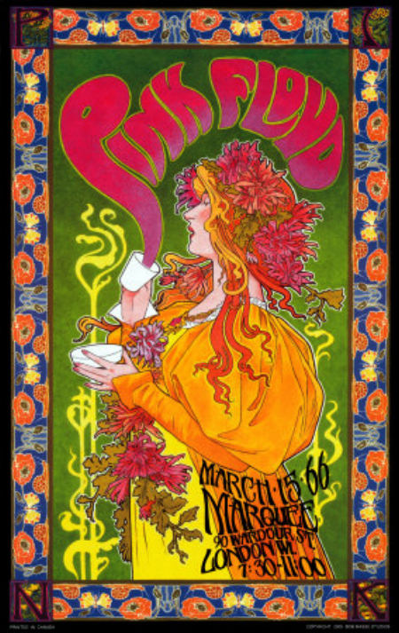 beautiful 1966 Pink Floyd concert poster