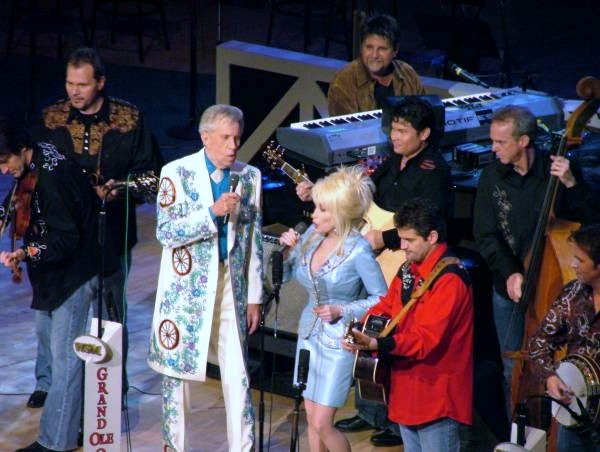 Porter Wagoner with Dolly Parton on the Grand Ole Opry