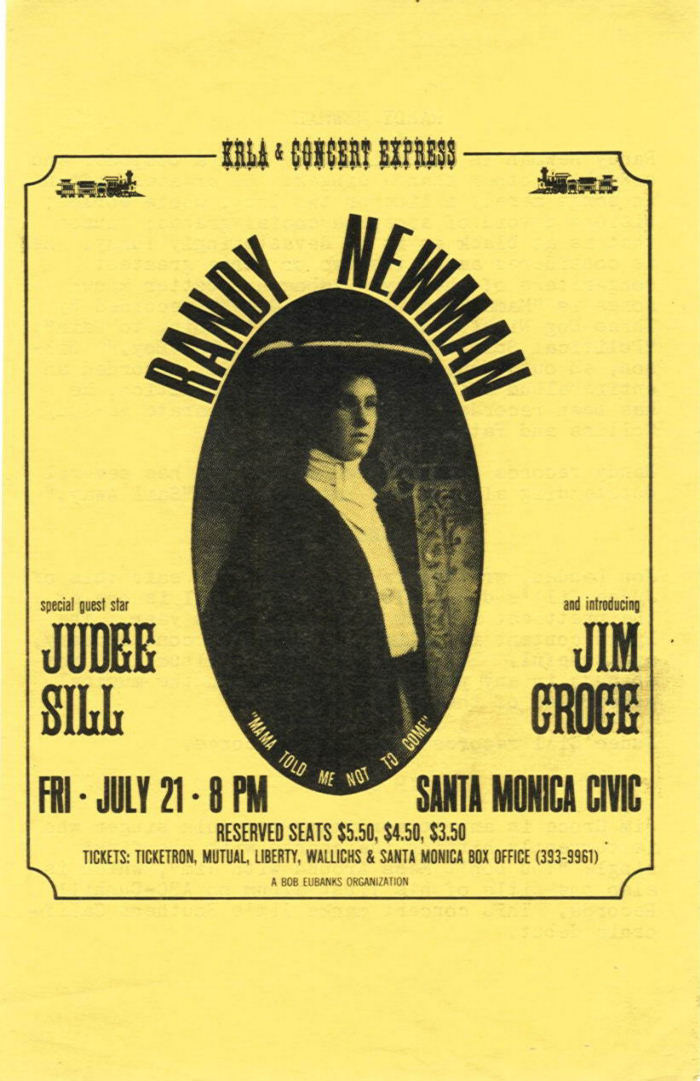 Randy Newman and Jim Croce concert poster