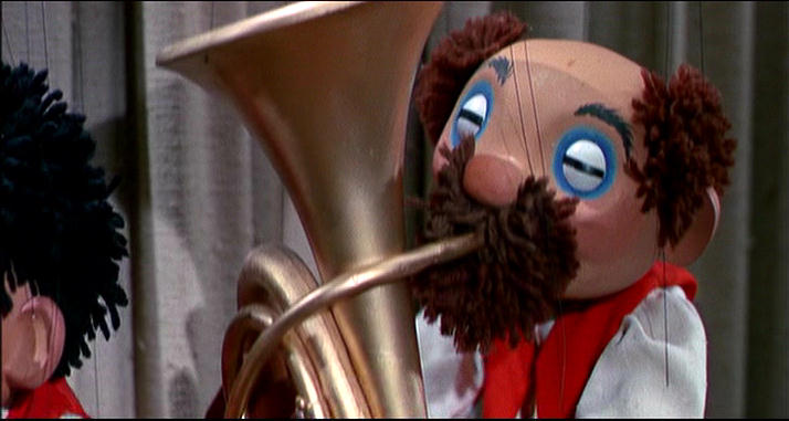 puppet playing tuba
