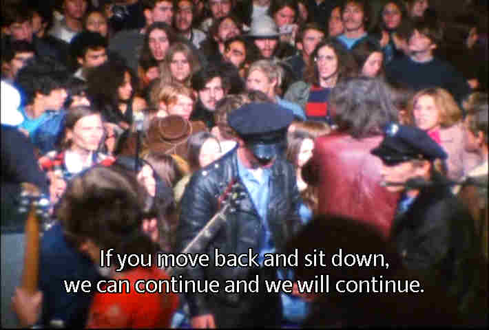 About the only cops I saw during the whole Rolling Stones Altamont performance in Gimme Shelter