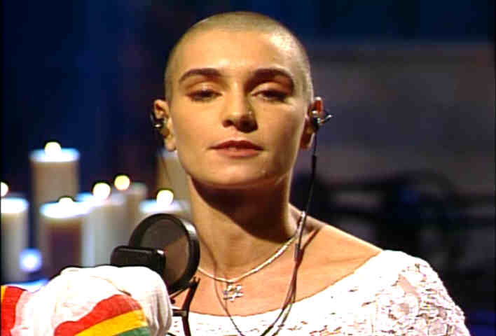 Sinead O'Connor with a dreamy look right before the moment of truth