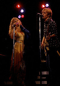 Stevie Nicks on stage with Tom Petty
