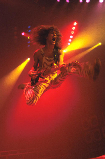 Edward Van Halen flies through the air with the greatest of ease