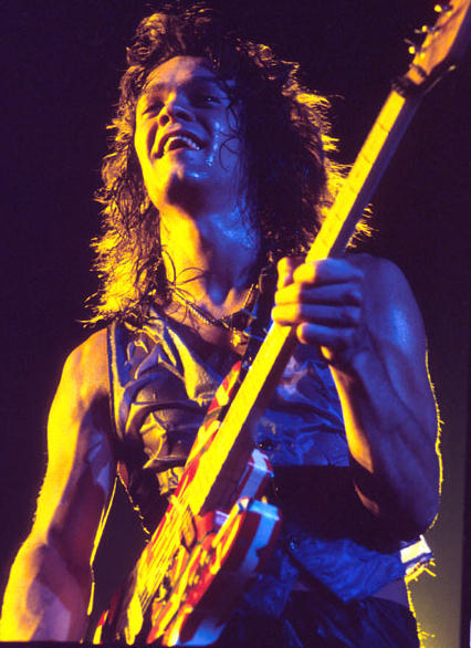 Eddie Van Halen in yellow light