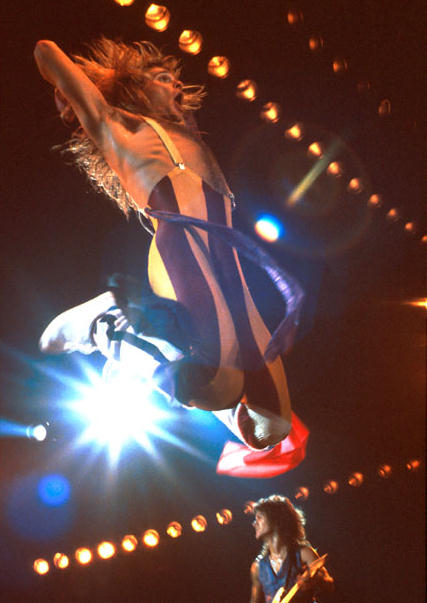 Diamond David Lee Roth flies through the air with the greatest of ease