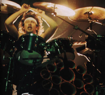 Alex Van Halen beating the drums