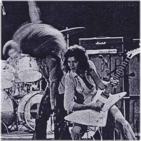 beautiful grainy Van Halen image with the hair flying