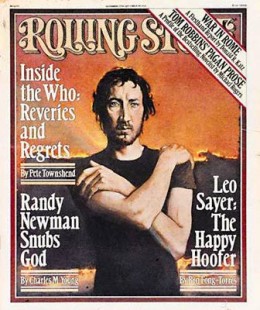 Pete Townshend on the cover of the Rolling Stone