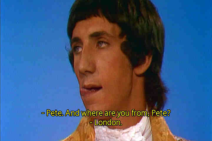 Pete Townshend licks his lips