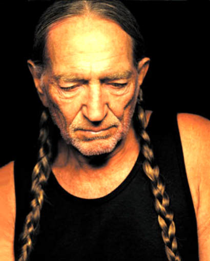 Willie Nelson in pigtails