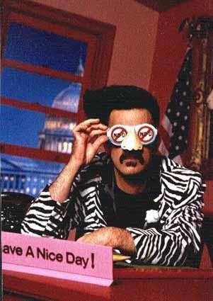 Frank Zappa in novelty glasses