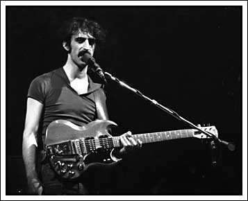 Frank Zappa black and white concert photo