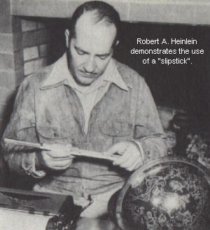 Robert Heinlein demonstrates the use of a slipstick