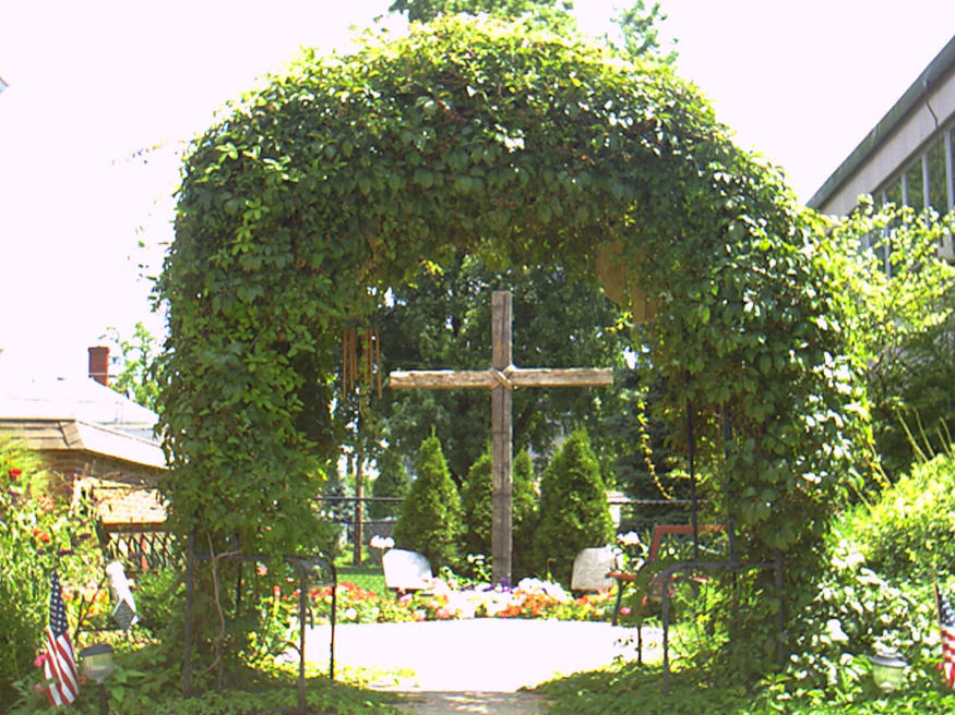 St Paul's Methodist Church garden in Rushville, Indiana