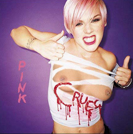 Pink and her nipple rings