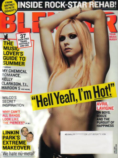 Avril Lavigne on the cover of Blender magazine