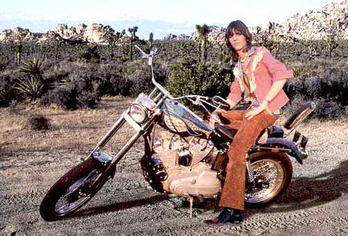 Gram Parsons on a motorcycle