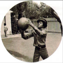 young Michael Jackson playing basketball